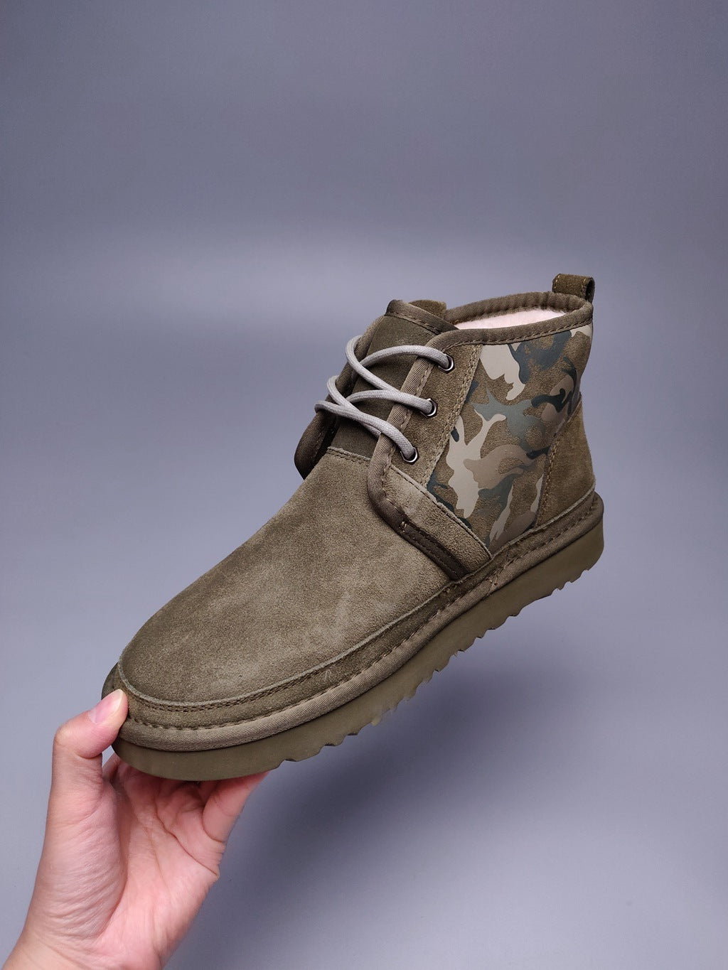 Men's Colorblock Camouflage Shoes - Army Green, Model 4193