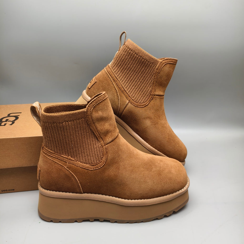 5 cm Platform Casual Shoes - Chestnut, Model 3258