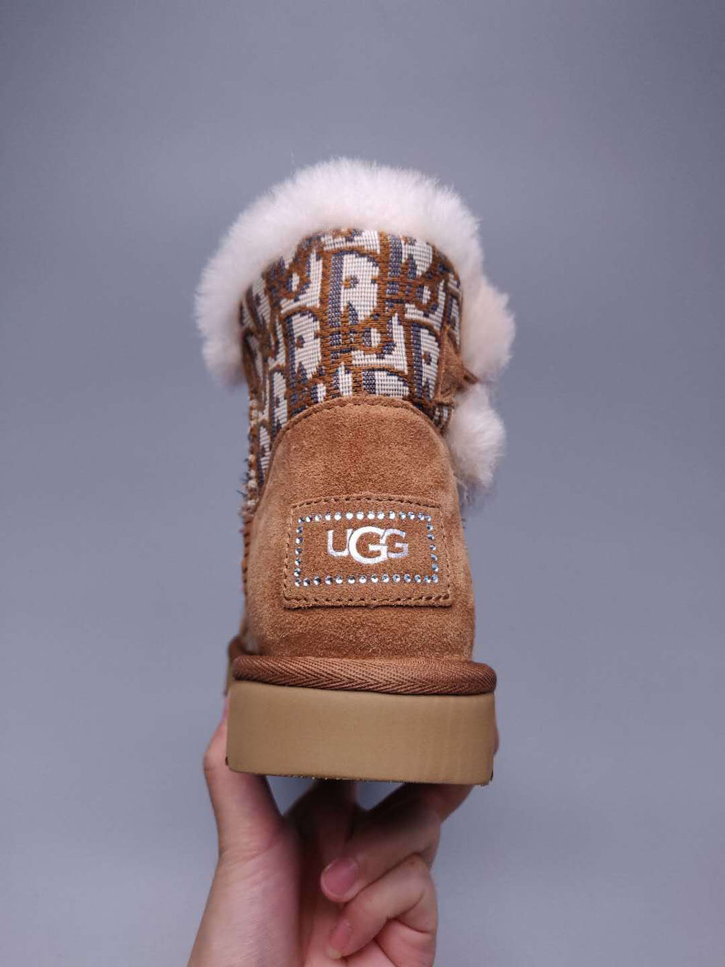 Fabric-Texture Shoes - Chestnut, Model 6554