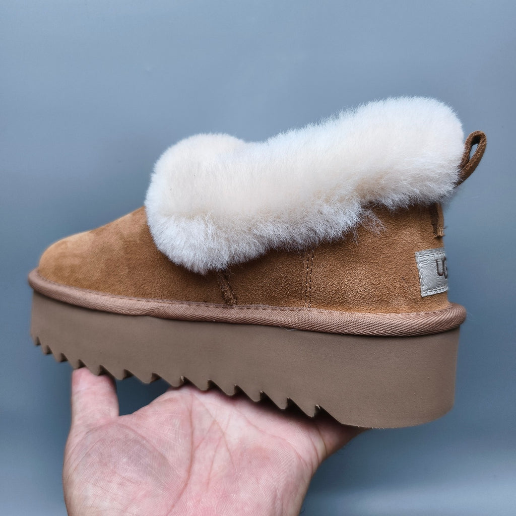 Platform Casual Shoes - Chestnut, Model 6733