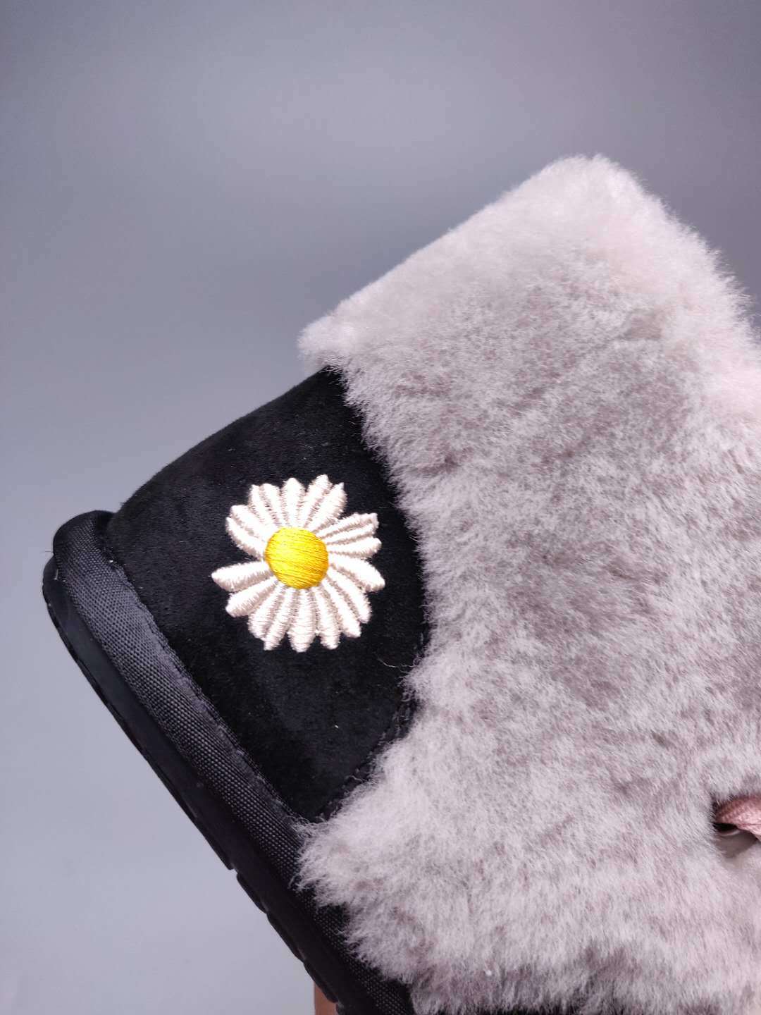 Daisy Chain and Ribbon Detail Shoes - Black, Model 7888