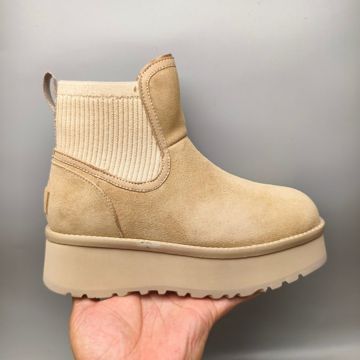 5 cm Platform Casual Shoes - Sand, Model 3258