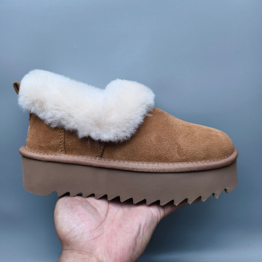 Platform Casual Shoes - Chestnut, Model 6733