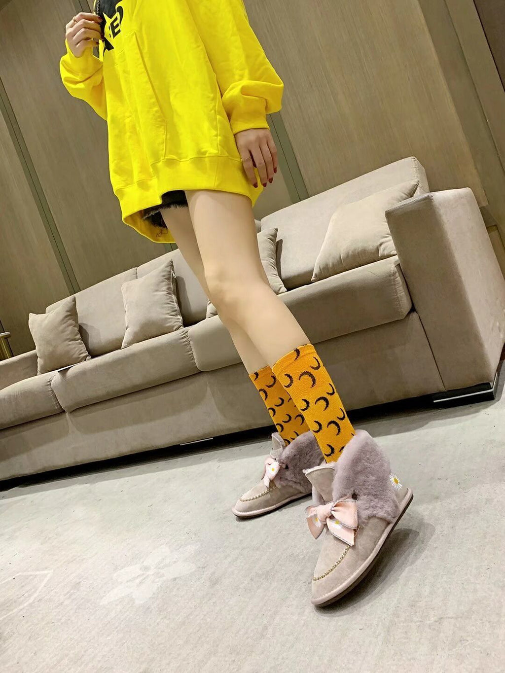 Daisy Chain and Ribbon Detail Shoes - Dusk Pink, Model 7888