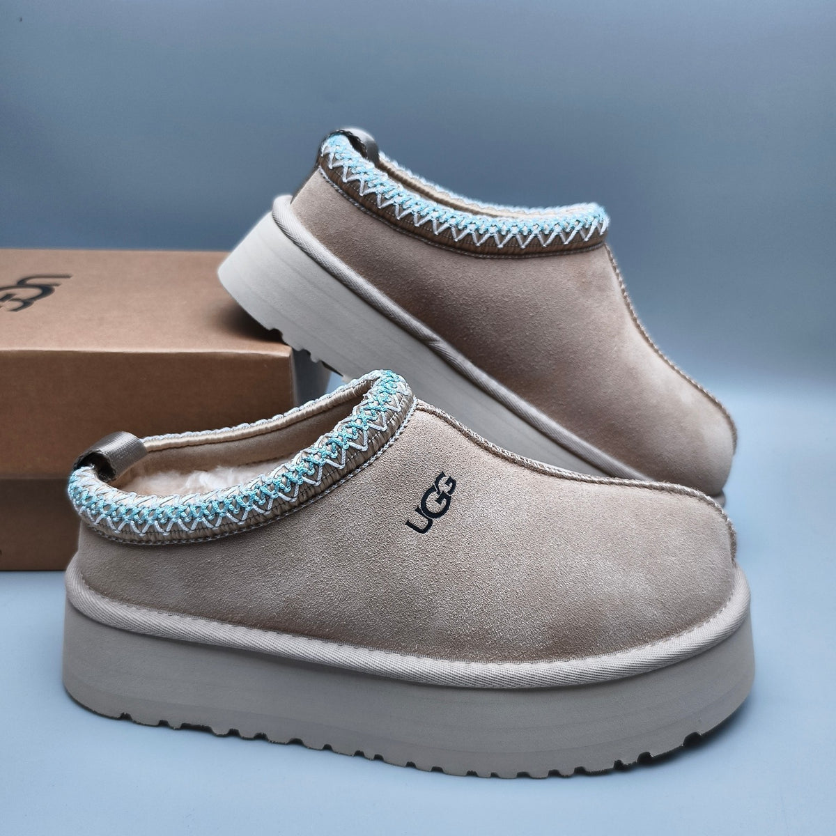 Folk-Inspired Platform Casual Shoes - Beige, Style 2553 / 2130