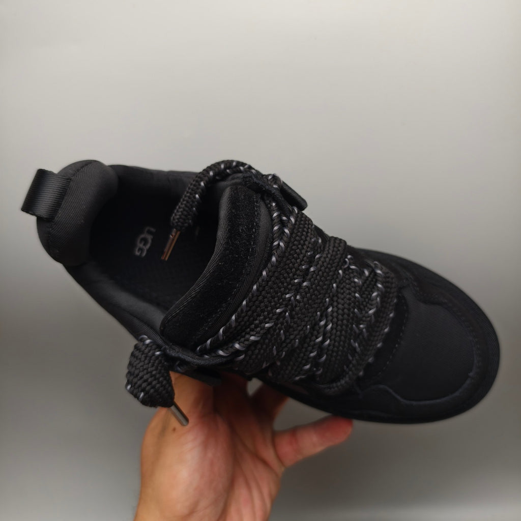 Chunky Platform Dad Sneakers - Black, Lace-Up Style 1541