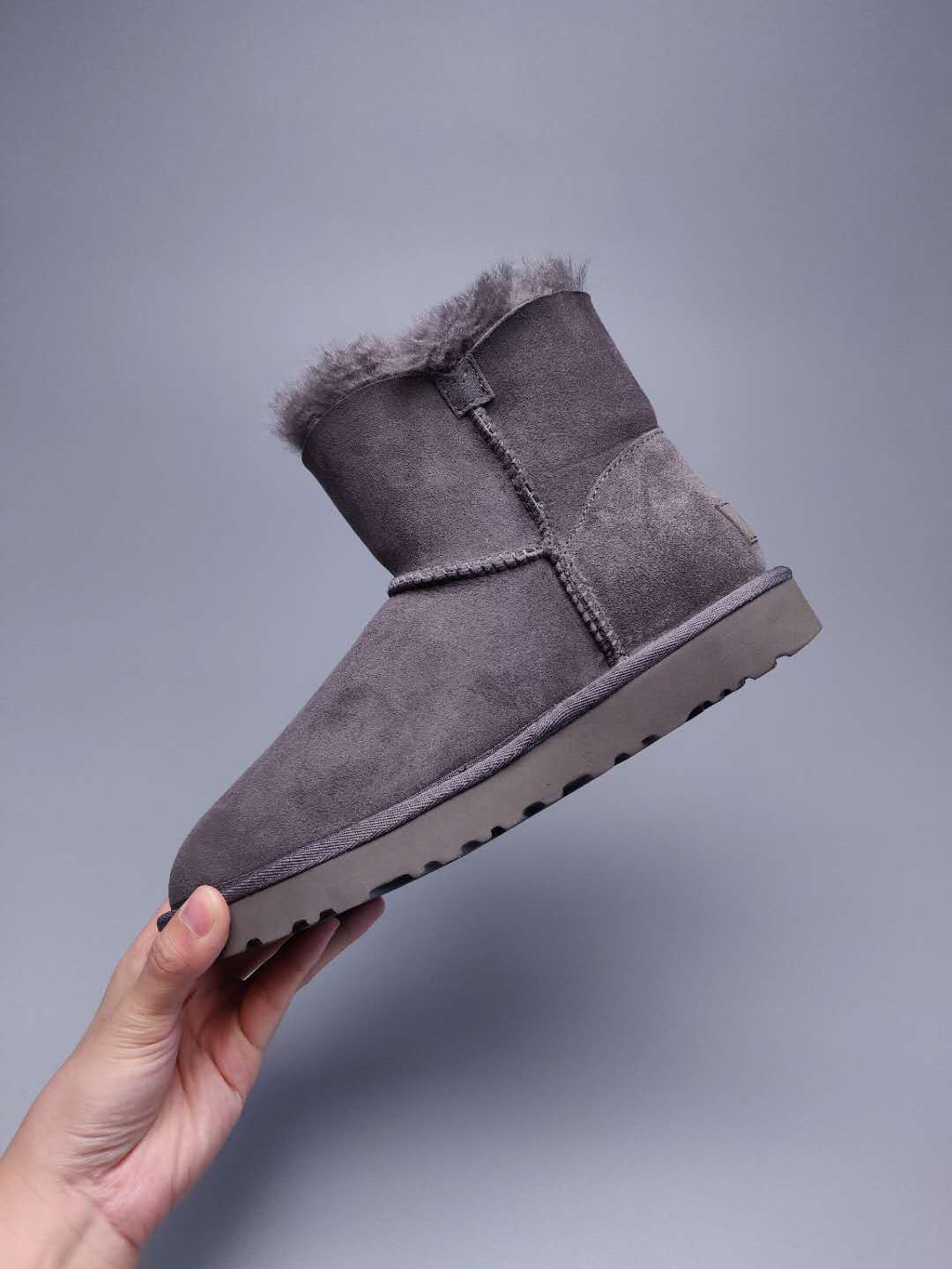 Side-Zip Ankle Boots - Gray, Model 2481