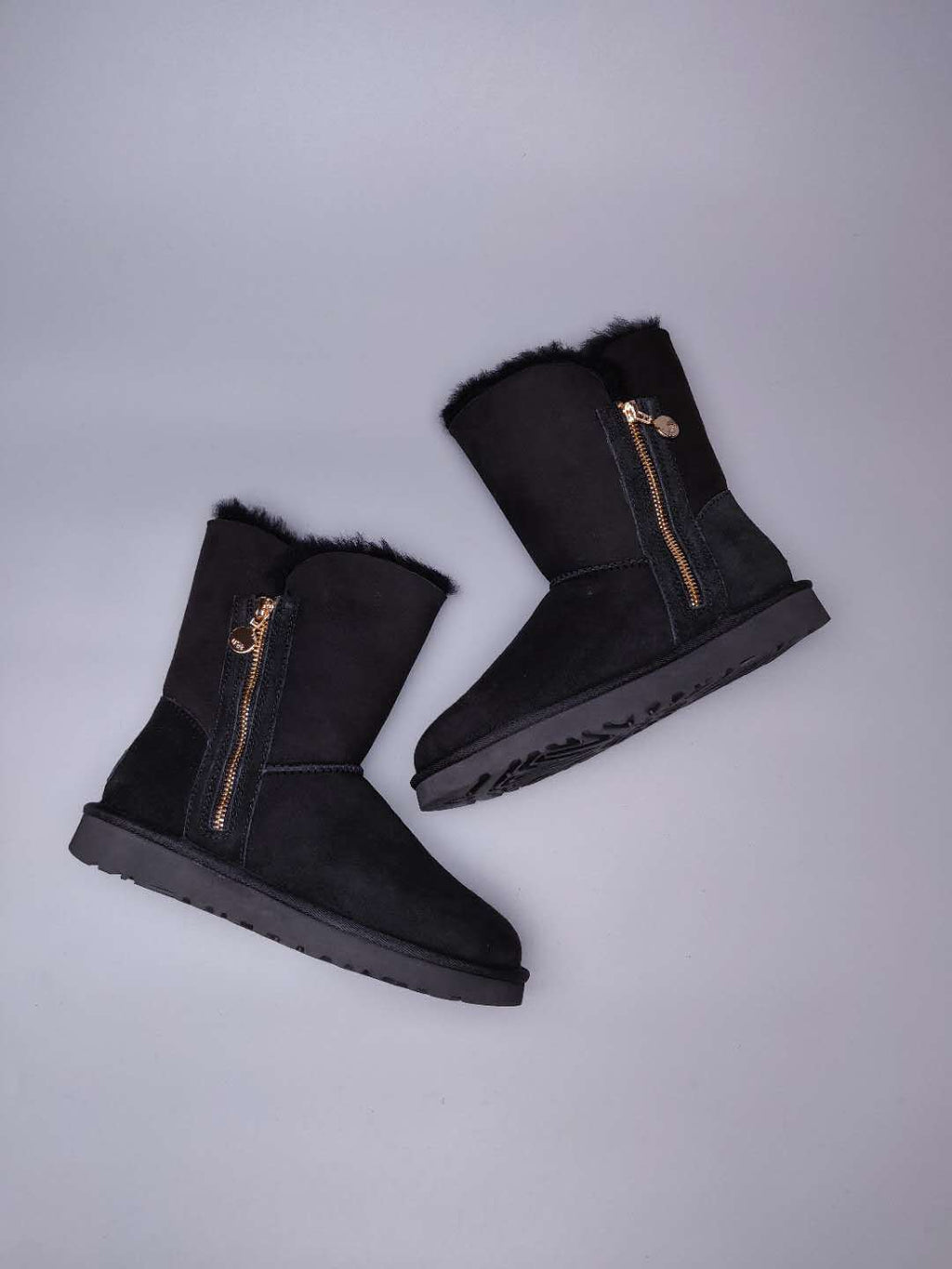 Side-Zip Mid-Calf Boots - Black, Model 2480