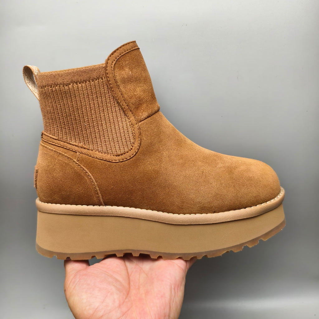 5 cm Platform Casual Shoes - Chestnut, Model 3258