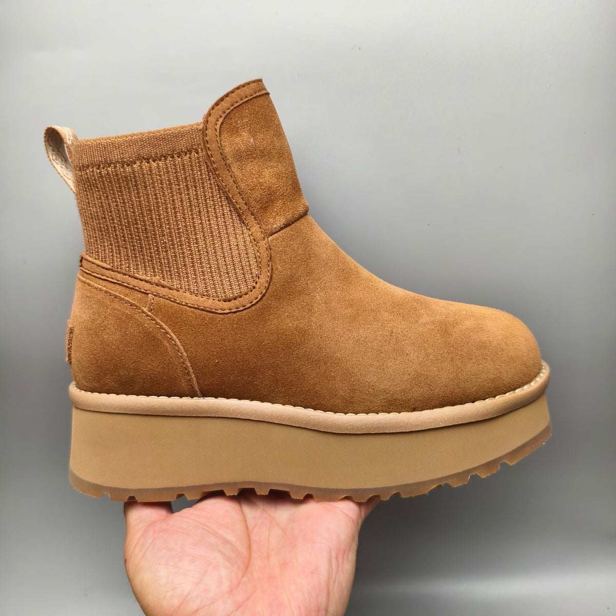 5 cm Platform Casual Shoes - Chestnut, Model 3258