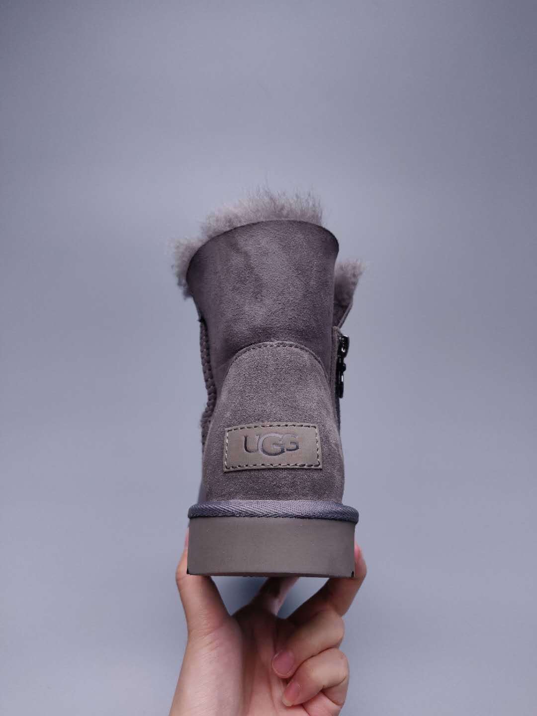 Side-Zip Ankle Boots - Gray, Model 2481