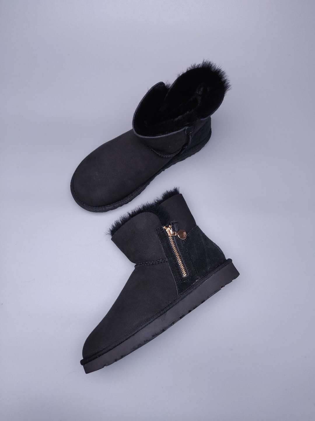Side-Zip Ankle Boots - Black, Model 2481