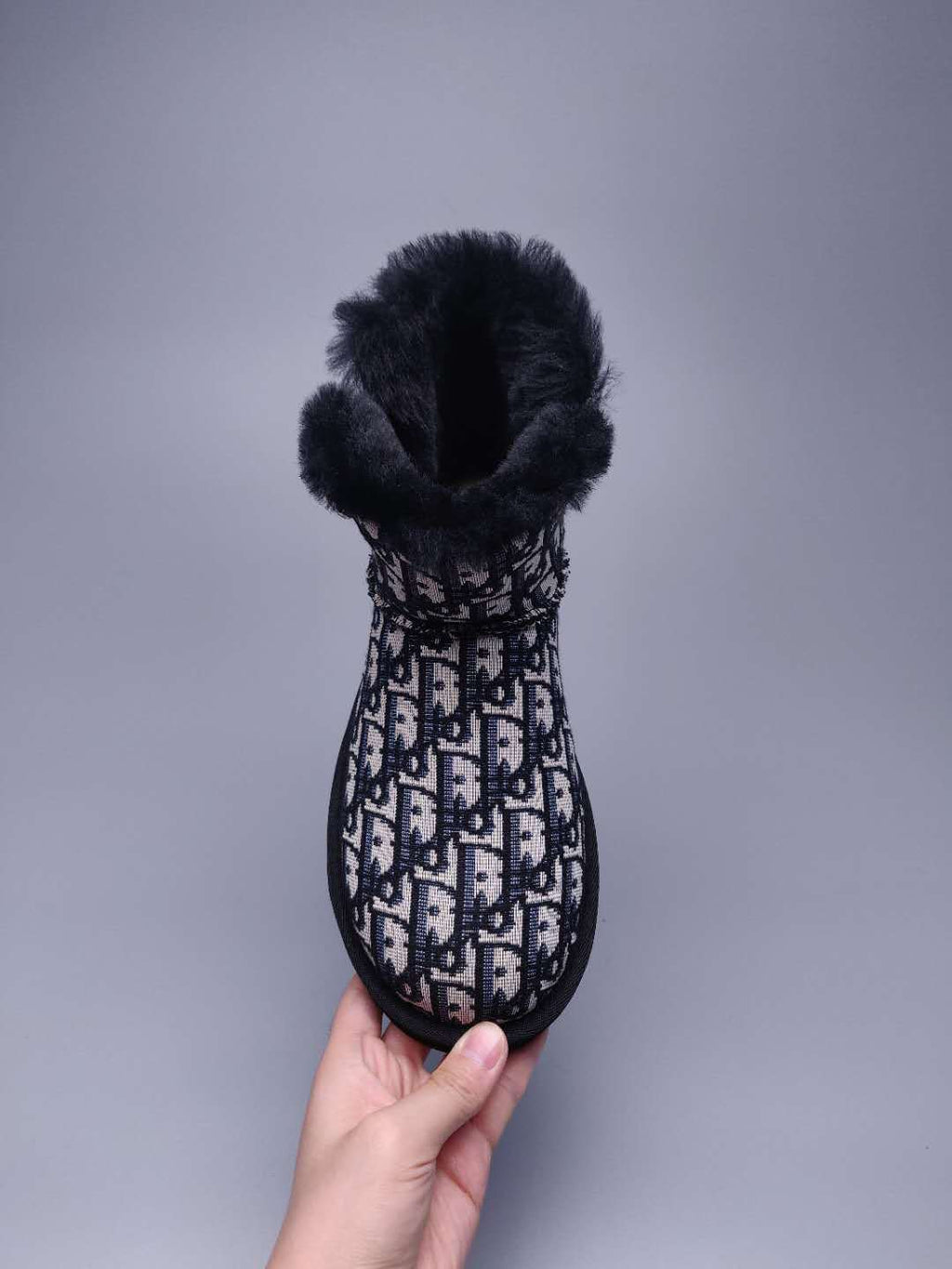 Fabric-Texture Shoes - Black, Model 6554