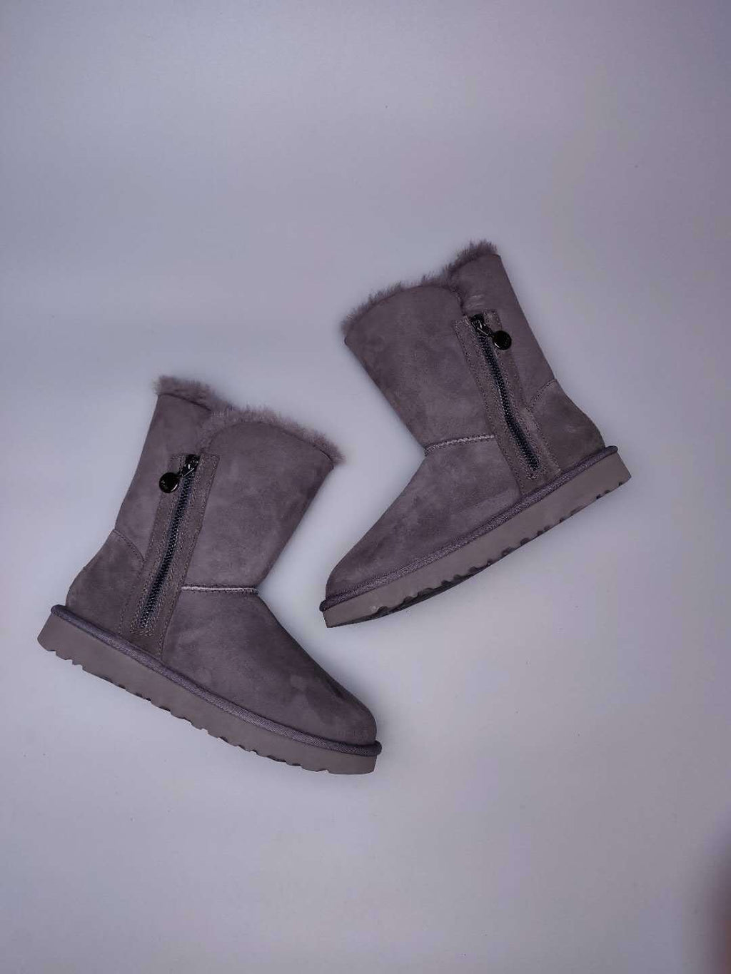 Side-Zip Mid-Calf Boots - Gray, Model 2480