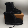 Lace-Up Mid-Calf Casual Boots - Black, Model 4576