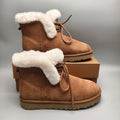 Lace-Up Mid-Calf Casual Boots - Chestnut, Model 4576