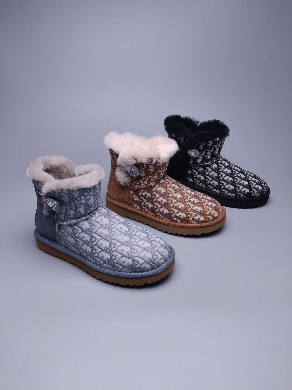 Fabric-Texture Shoes - Chestnut, Model 6554