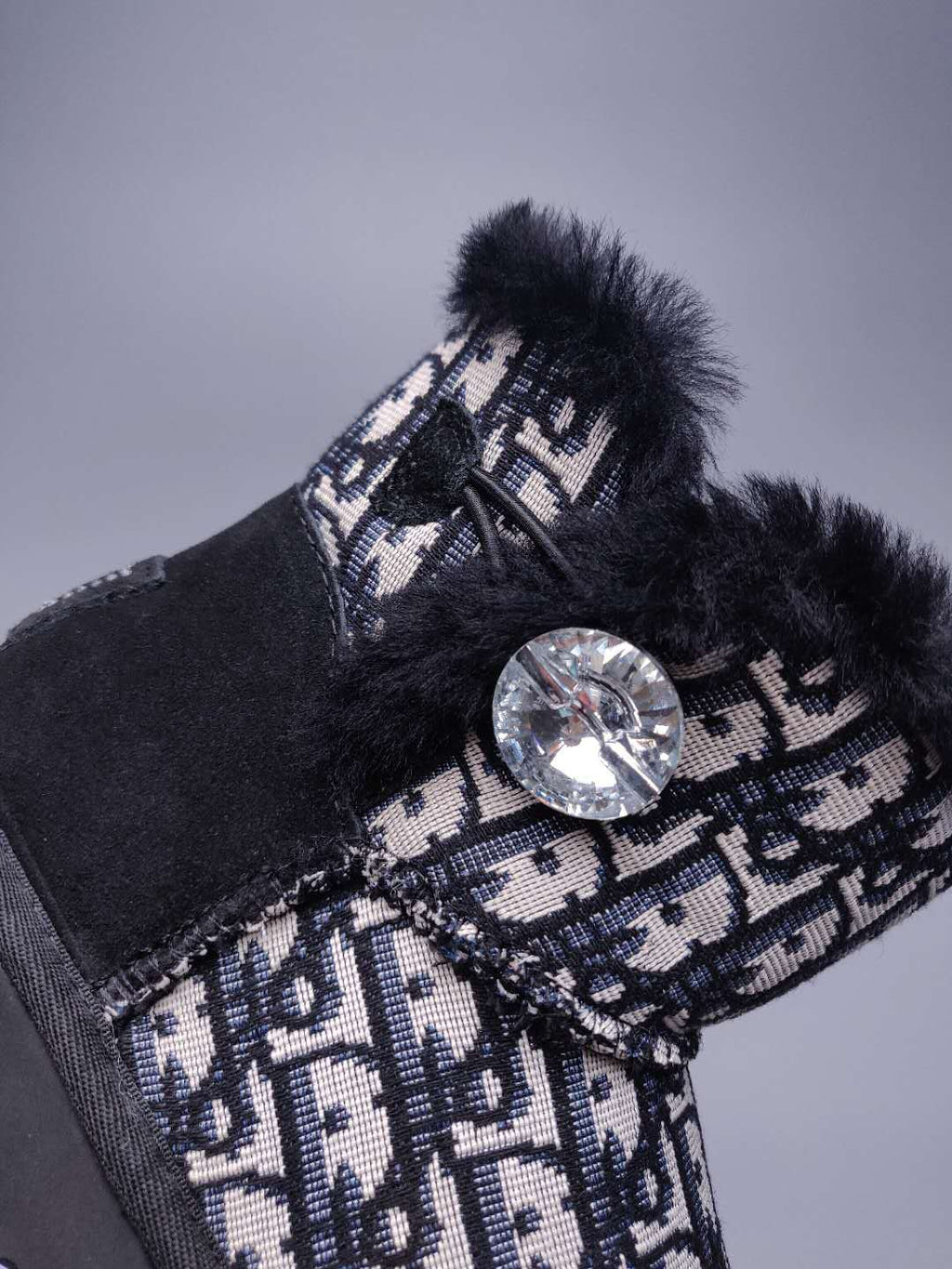 Fabric-Texture Shoes - Black, Model 6554