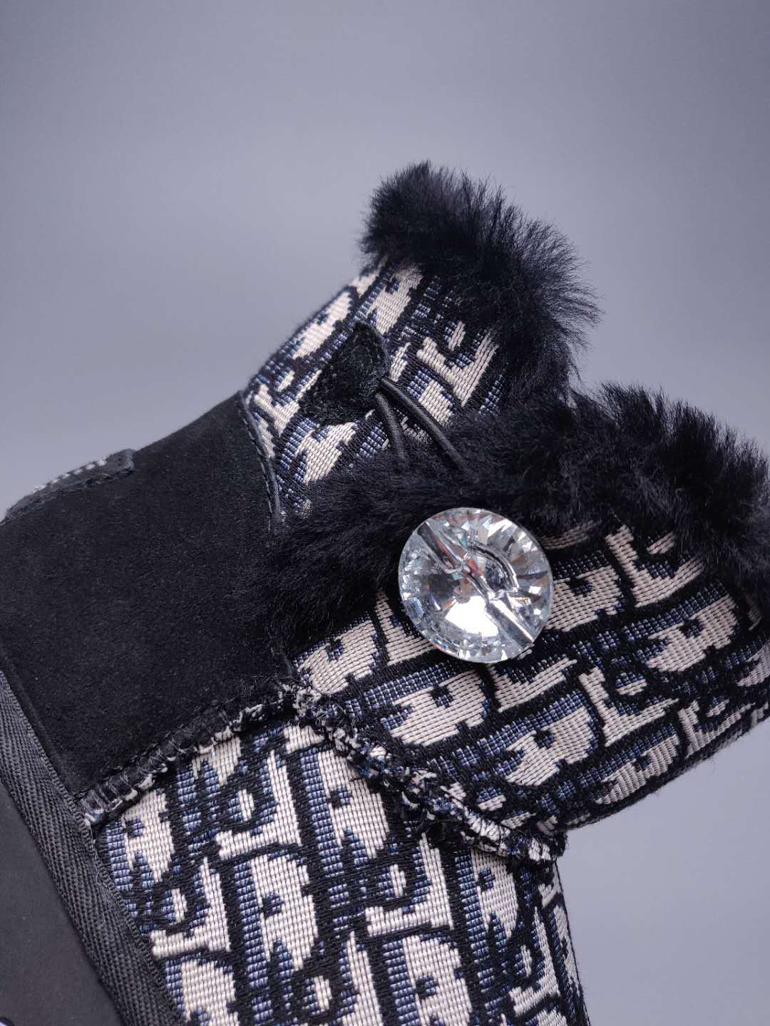 Fabric-Texture Shoes - Black, Model 6554
