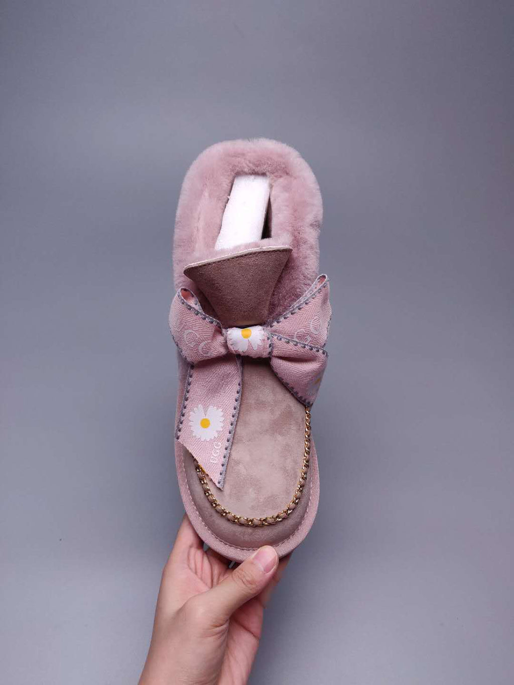 Daisy Chain and Ribbon Detail Shoes - Dusk Pink, Model 7888