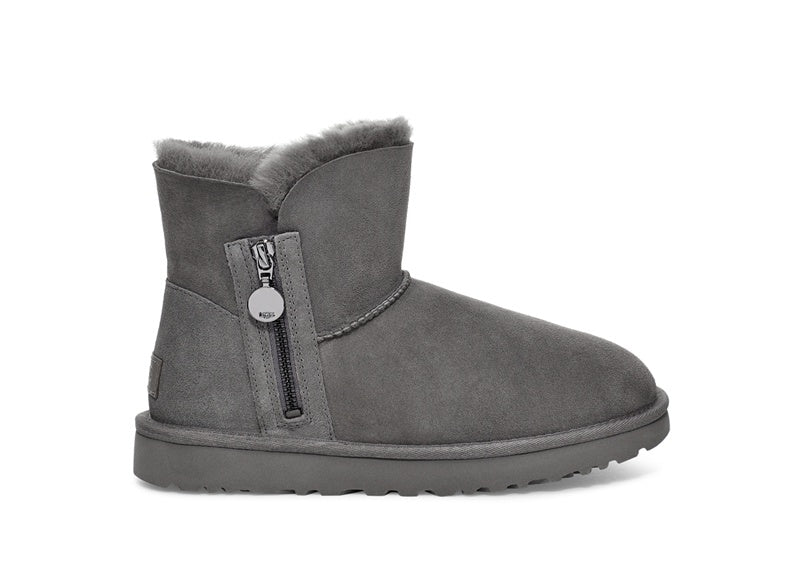 Side-Zip Ankle Boots - Gray, Model 2481