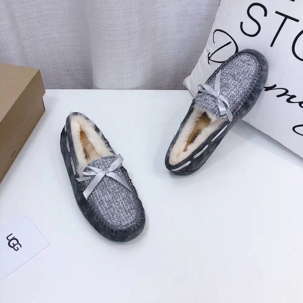 Chic Moccasin-Style Loafers - Gray, Model 5623