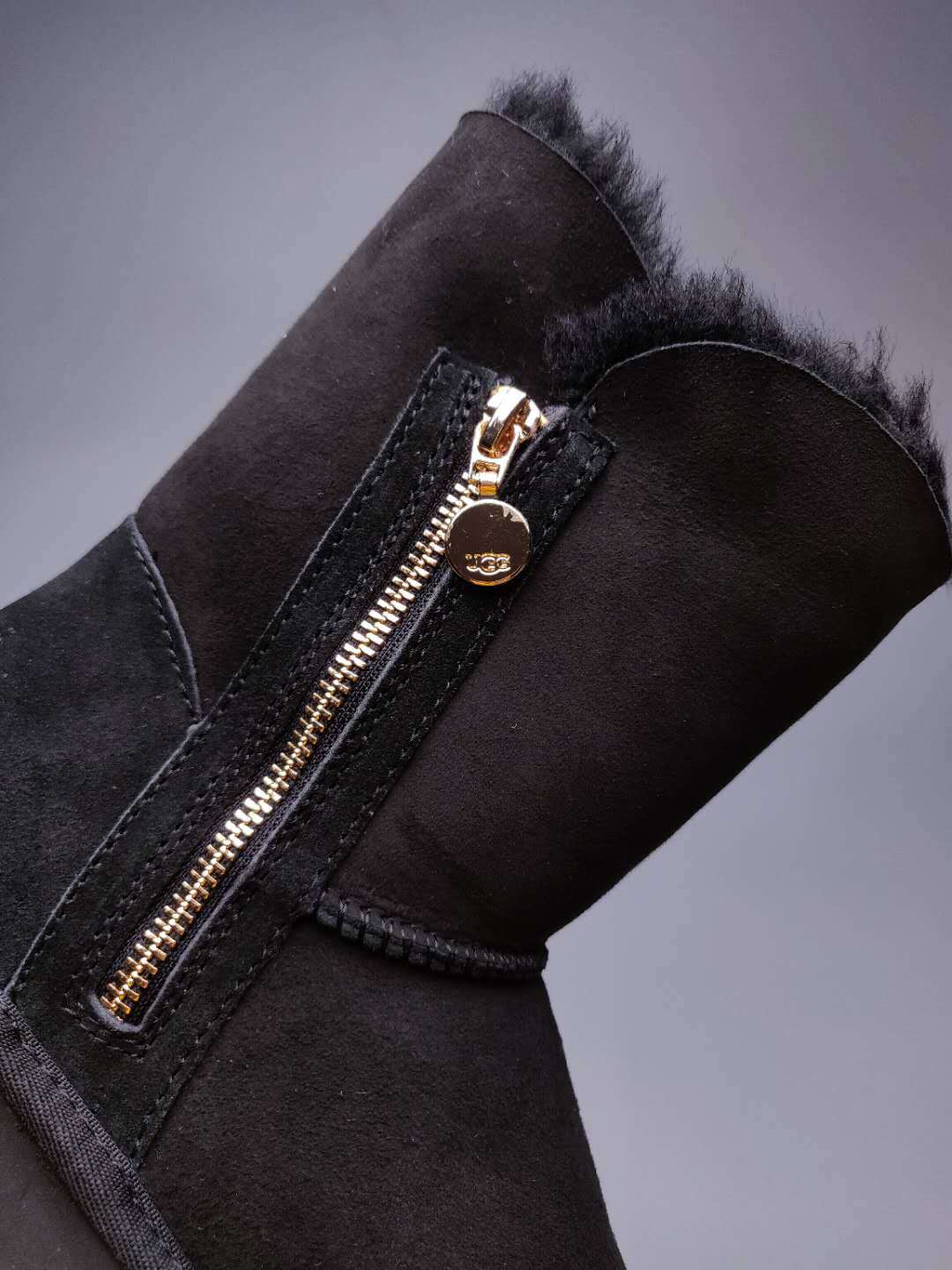 Side-Zip Mid-Calf Boots - Black, Model 2480