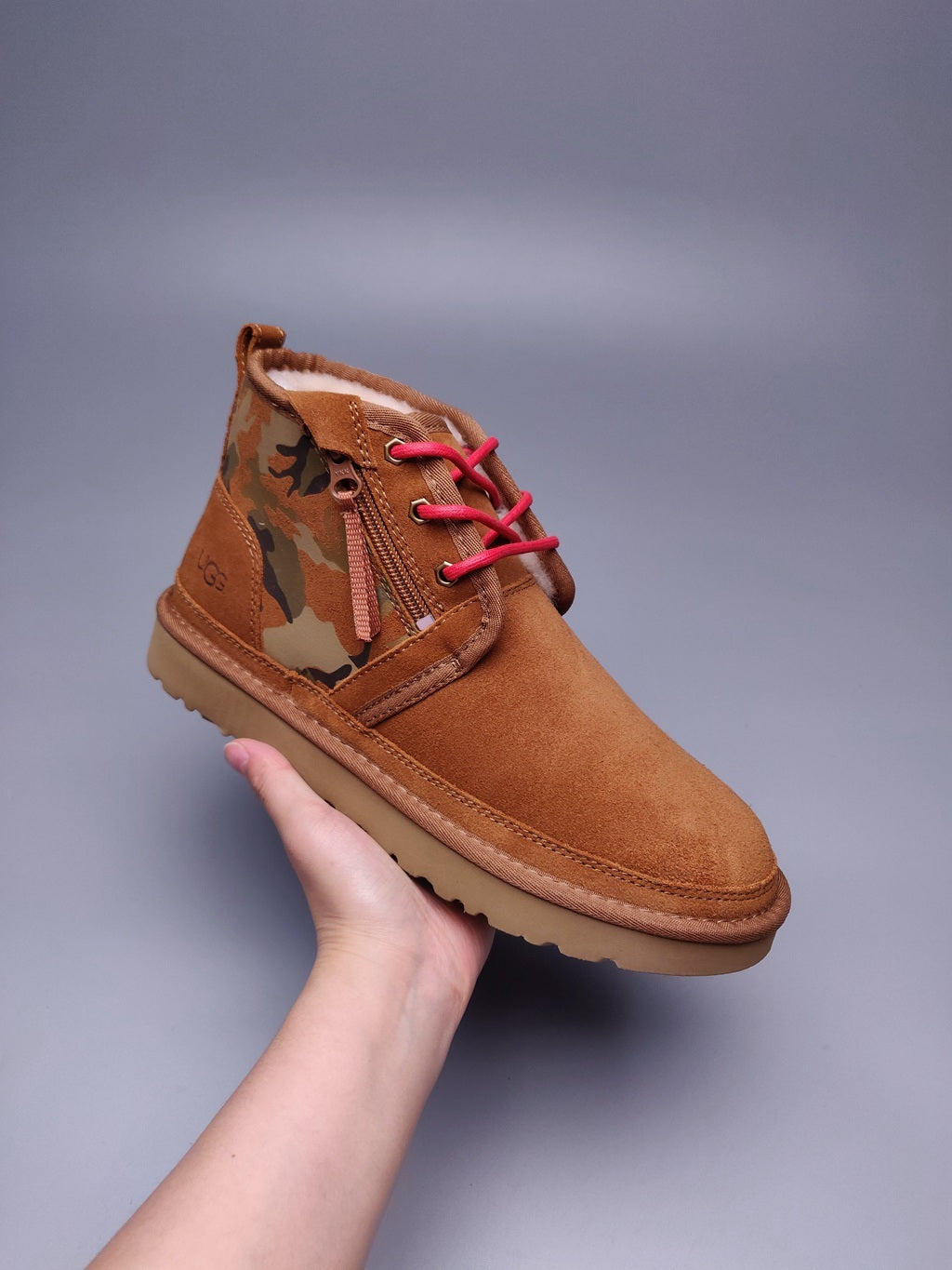 Men's Colorblock Camouflage Shoes - Chestnut, Model 4193