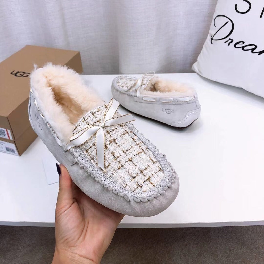 Chic Moccasin-Style Loafers - Pearl White, Model 5623