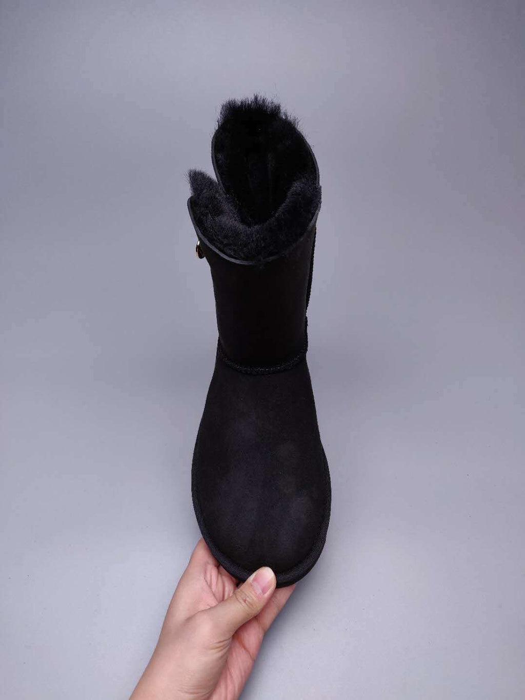 Side-Zip Mid-Calf Boots - Black, Model 2480