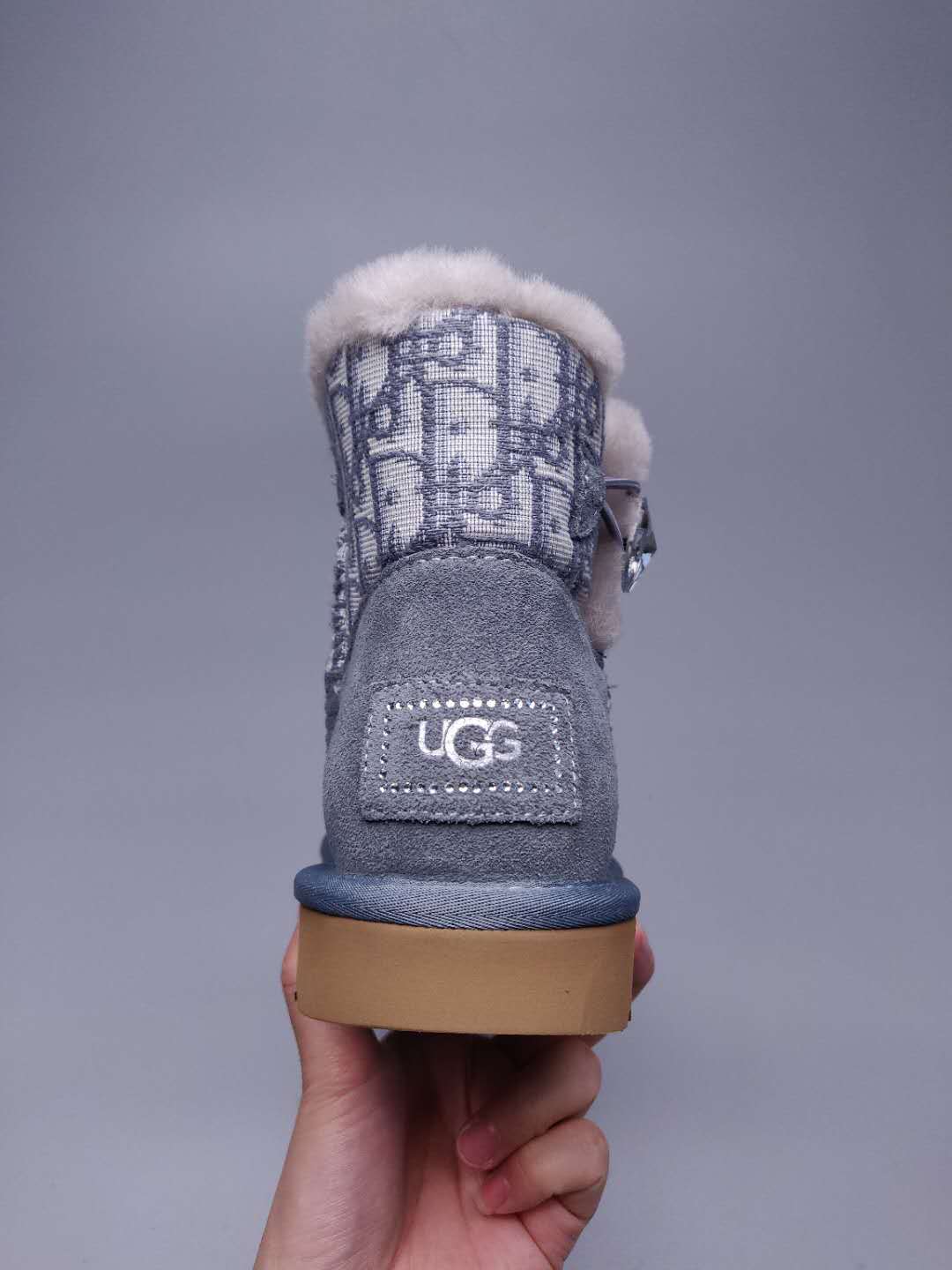 Fabric-Texture Shoes - Gray, Model 6554