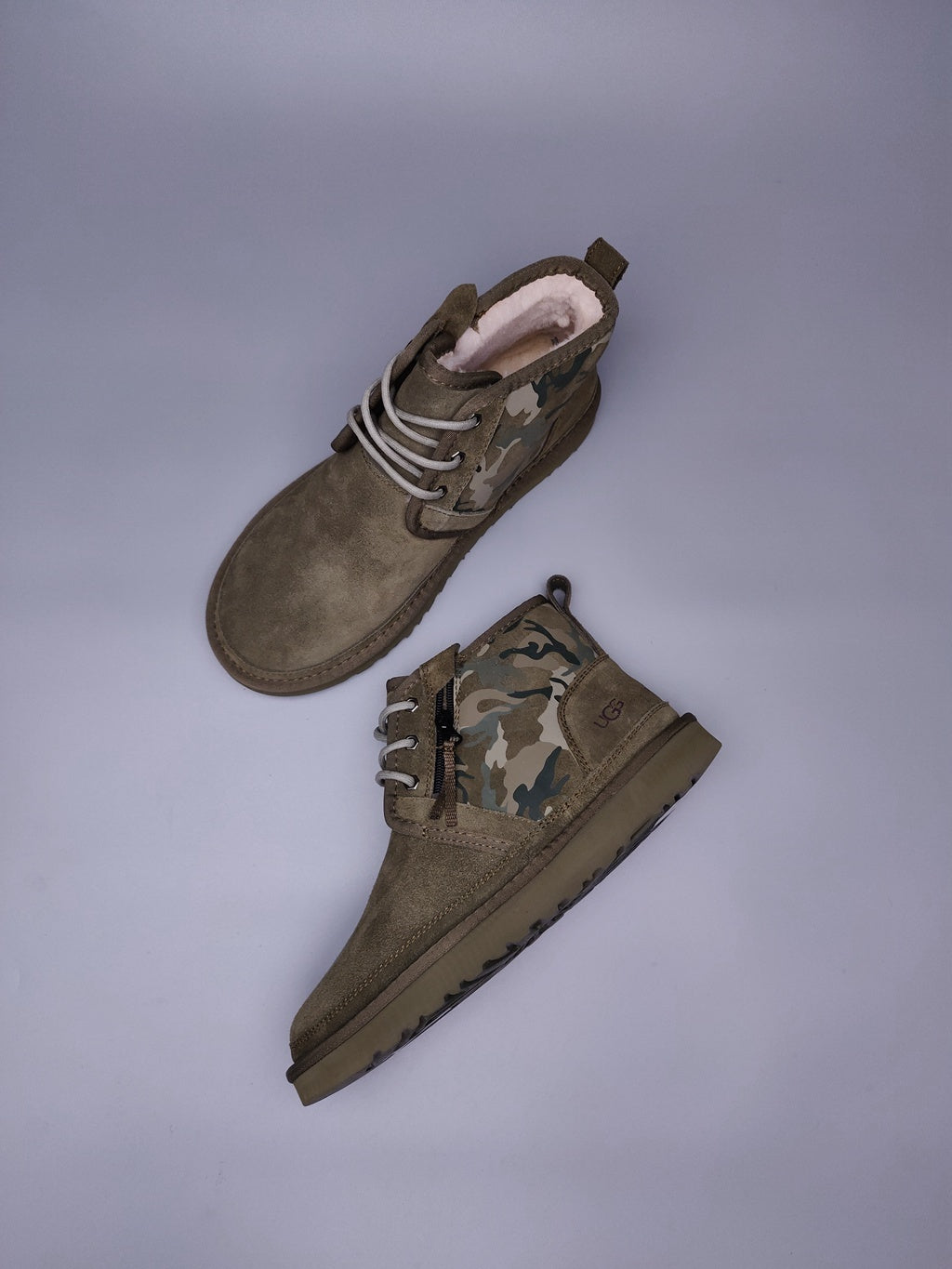 Men's Colorblock Camouflage Shoes - Army Green, Model 4193