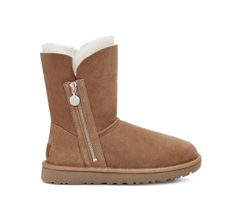 Side-Zip Mid-Calf Boots - Chestnut, Model 2480