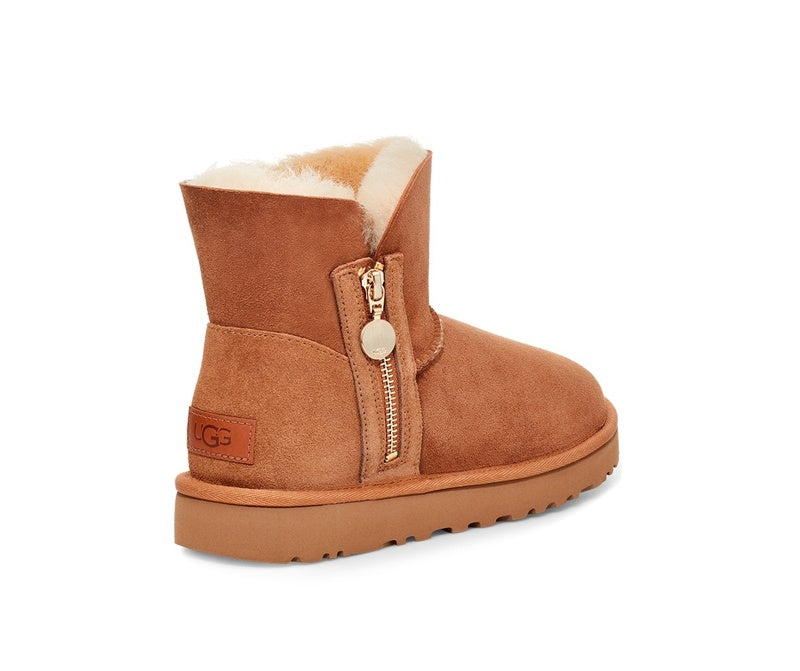 Side-Zip Ankle Boots - Chestnut, Model 2481