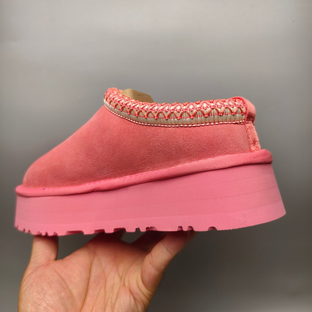Folk-Inspired Platform Casual Shoes - Fuchsia, Style 2553 / 2130