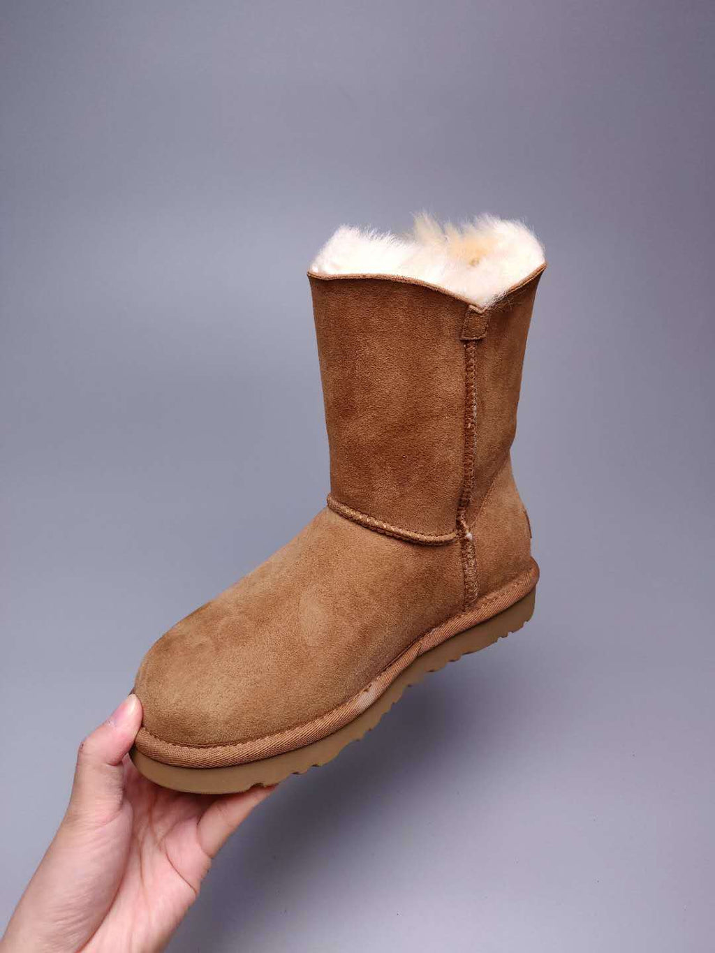 Side-Zip Mid-Calf Boots - Chestnut, Model 2480