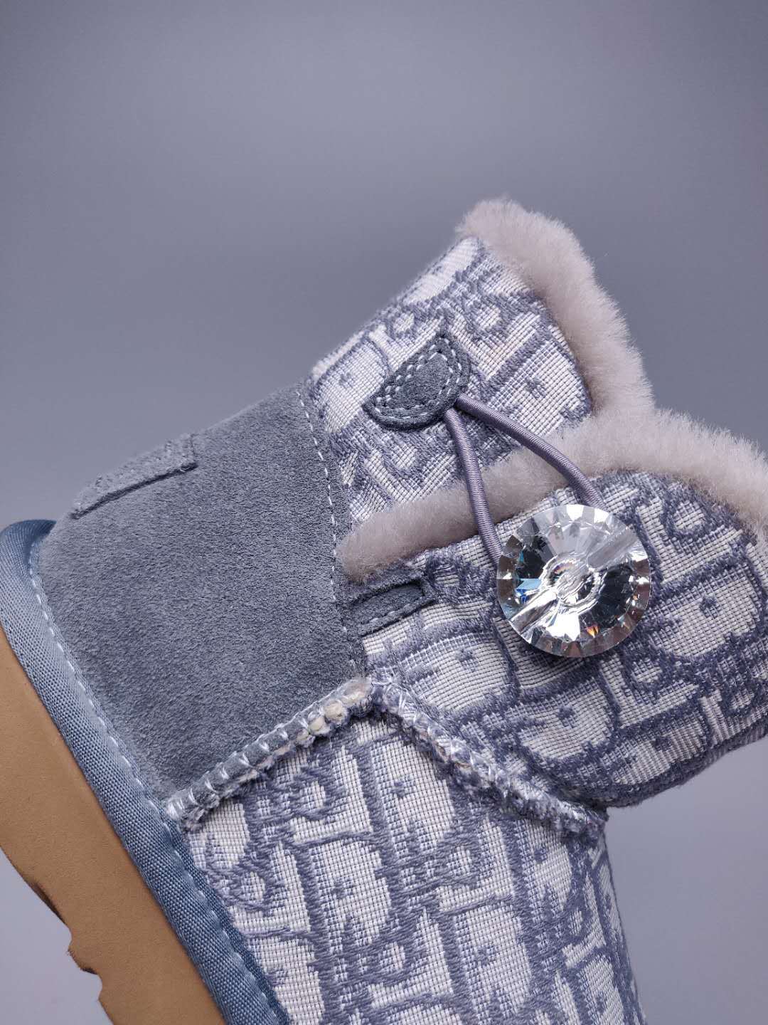 Fabric-Texture Shoes - Gray, Model 6554