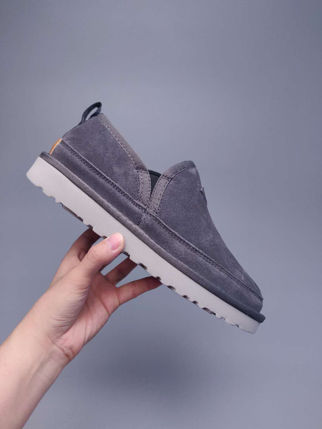 Men's Slip-On Low-Top Casual Shoes - Gray, Model 3455