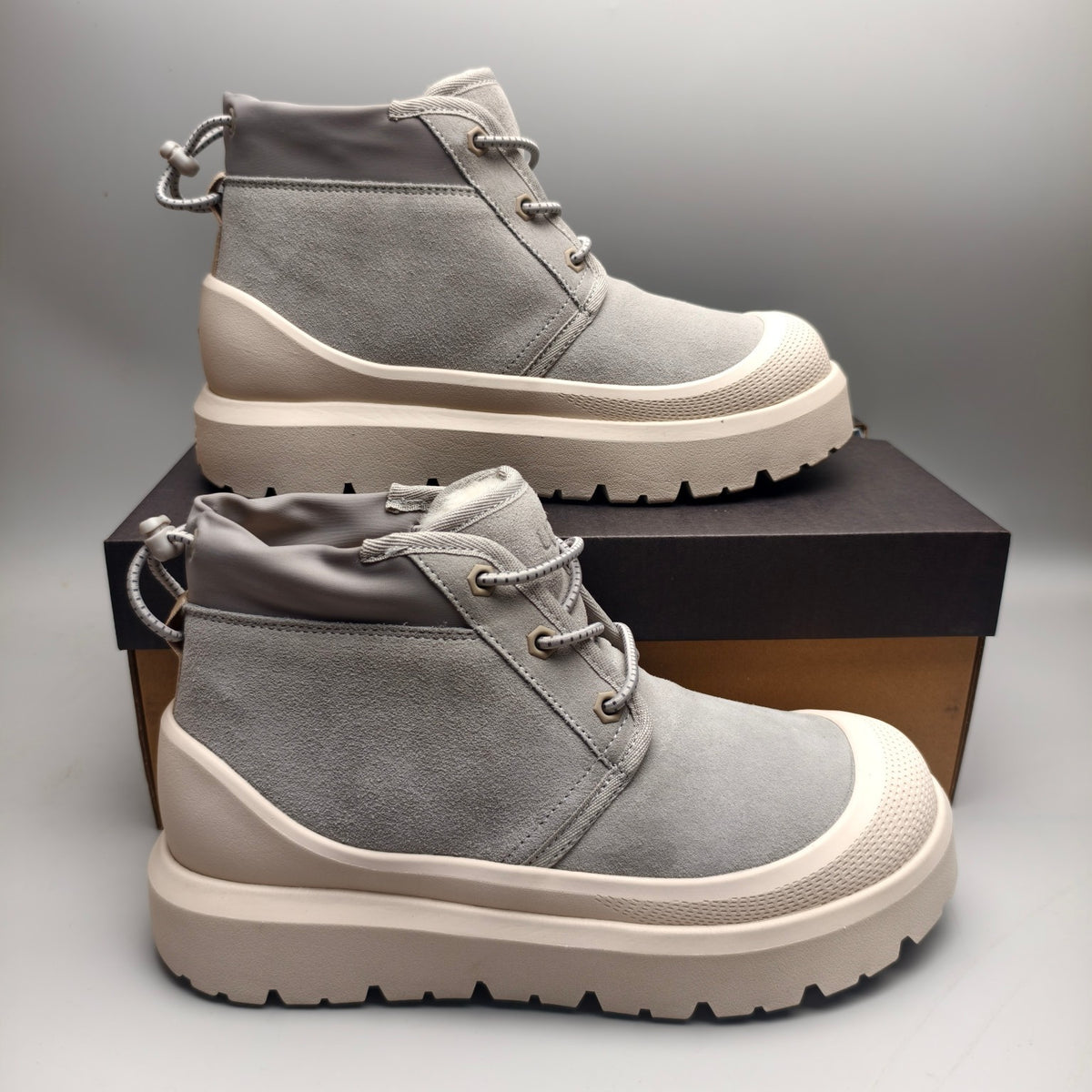 High-Top Casual Shoes - Light Gray, Model 3991