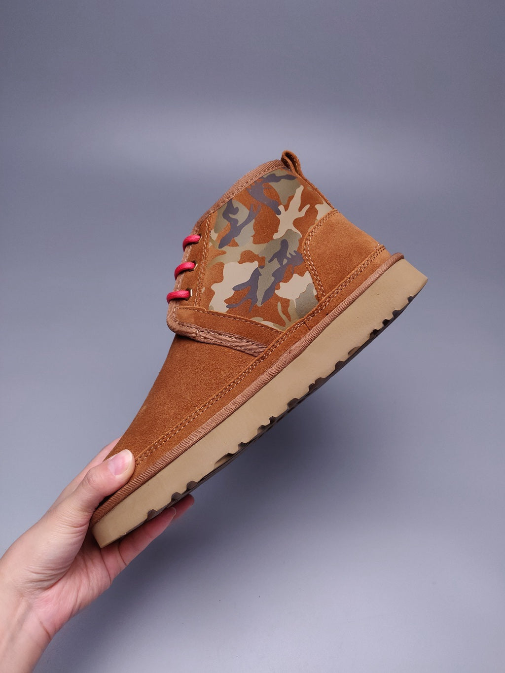 Men's Colorblock Camouflage Shoes - Chestnut, Model 4193