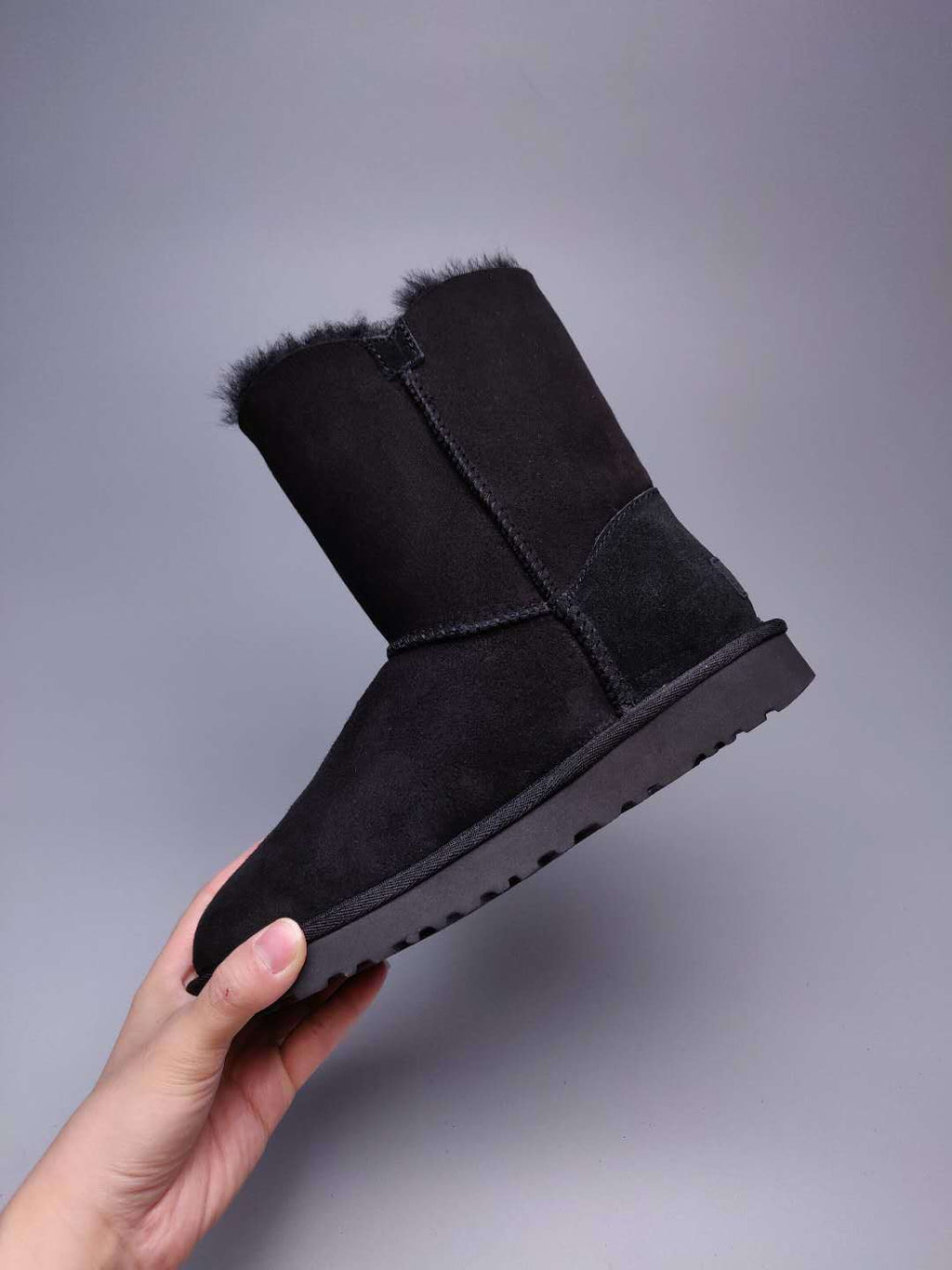 Side-Zip Mid-Calf Boots - Black, Model 2480
