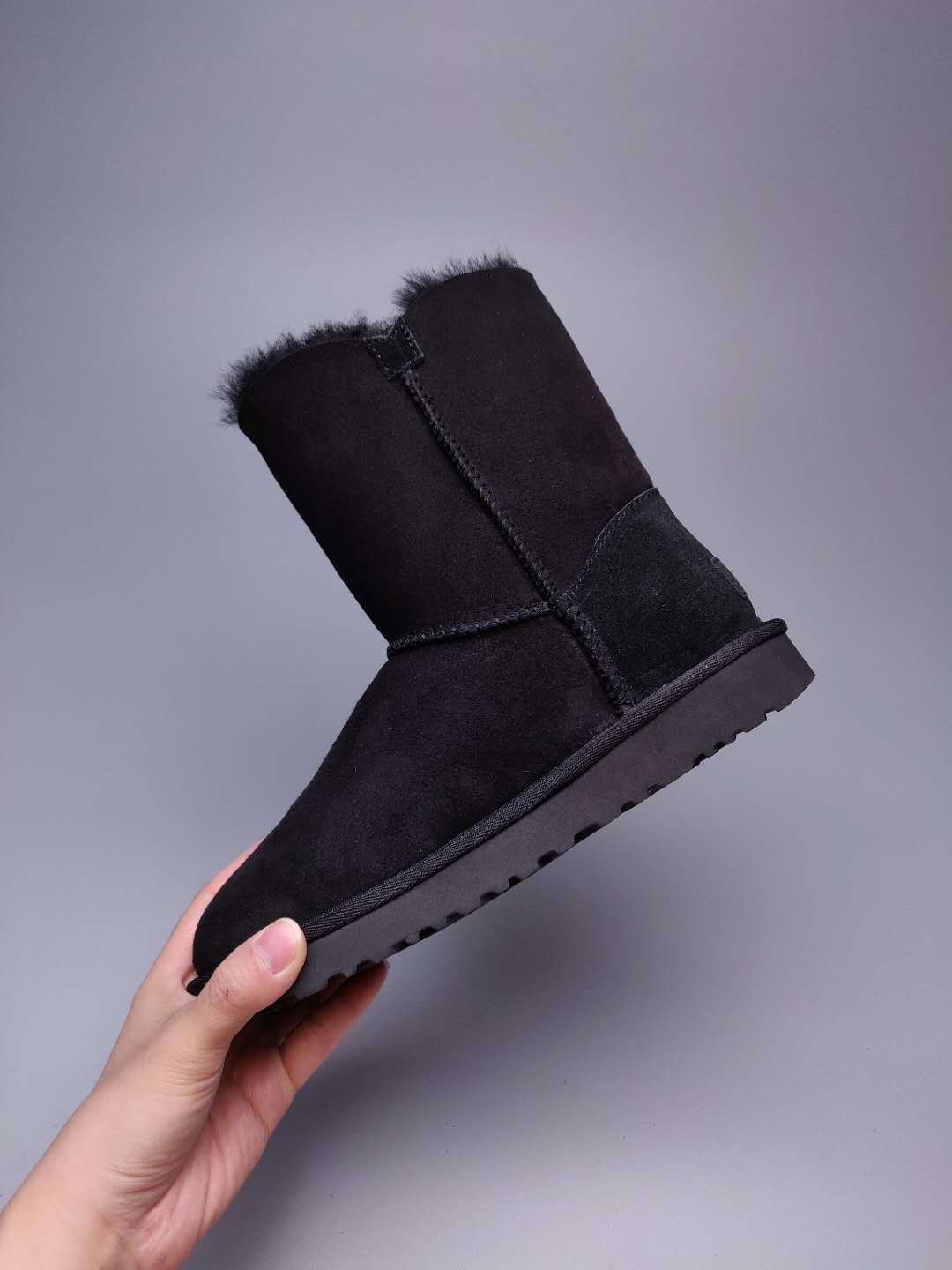 Side-Zip Mid-Calf Boots - Black, Model 2480