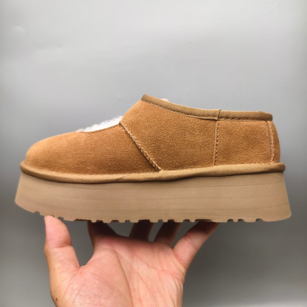 Platform Mary Jane Fashion Shoes - Chestnut, Model 7612