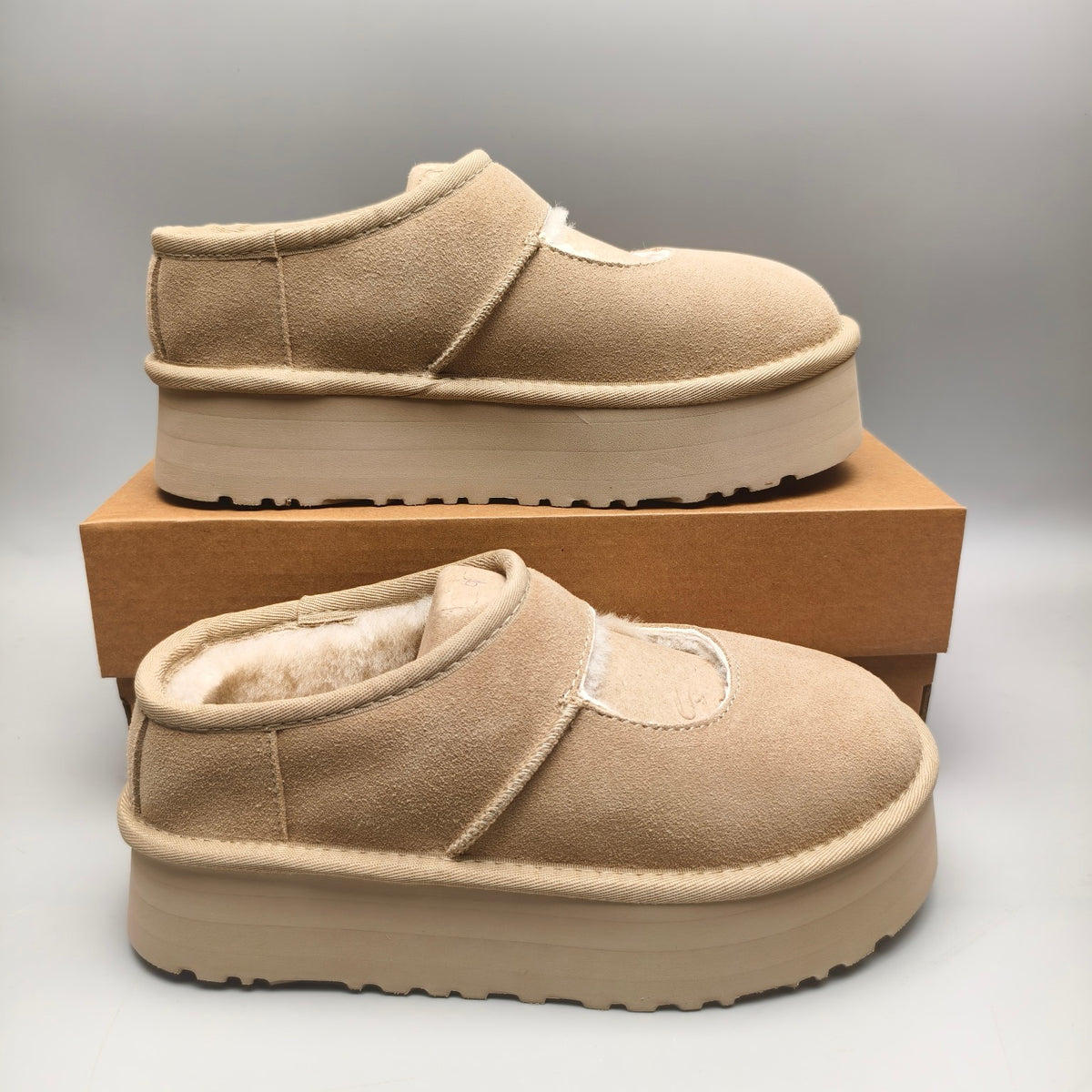Platform Mary Jane Fashion Shoes - Sand, Model 7612