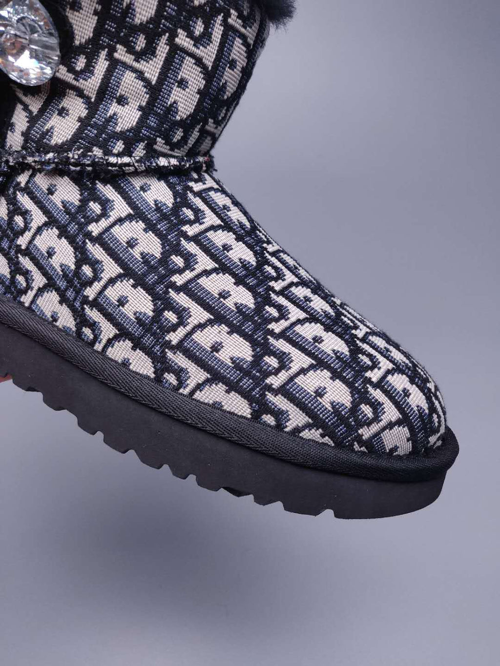 Fabric-Texture Shoes - Black, Model 6554