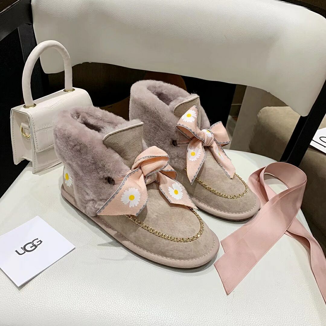 Daisy Chain and Ribbon Detail Shoes - Dusk Pink, Model 7888