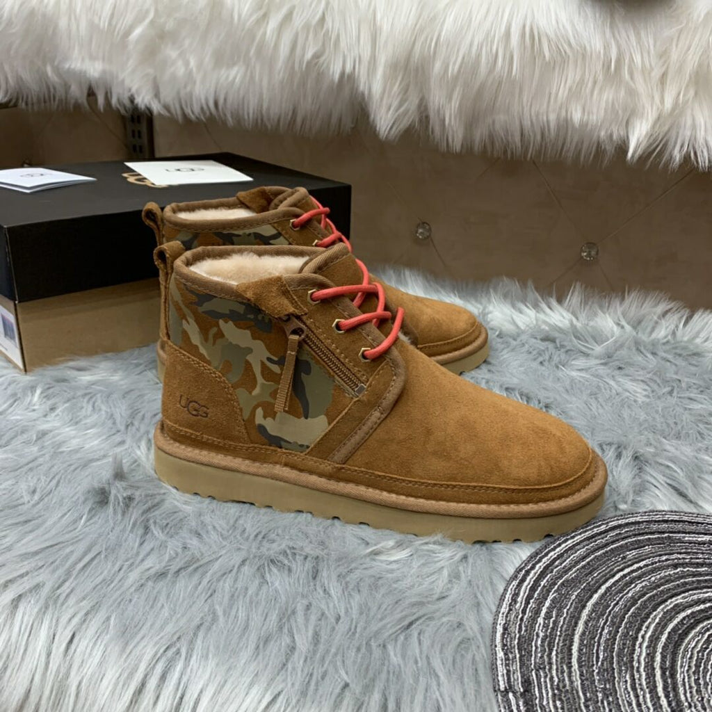 Men's Colorblock Camouflage Shoes - Chestnut, Model 4193