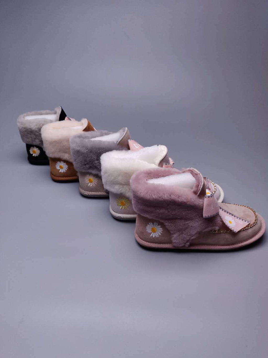 Daisy Chain and Ribbon Detail Shoes - Dusk Pink, Model 7888