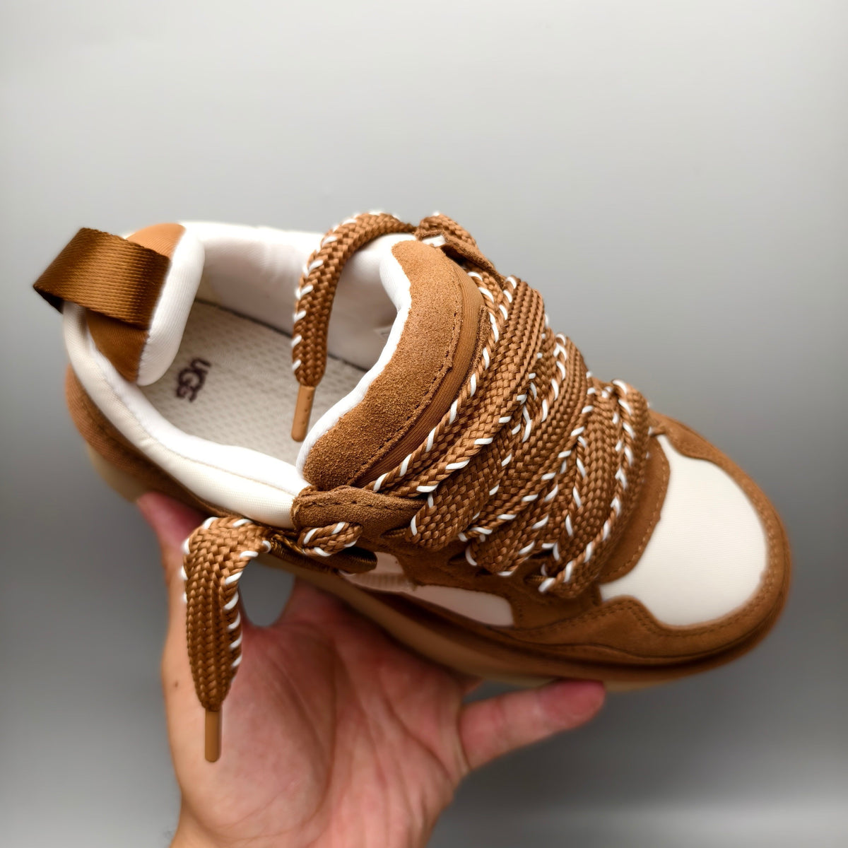 Chunky Platform Dad Sneakers - Chestnut, Lace-Up Style 1541