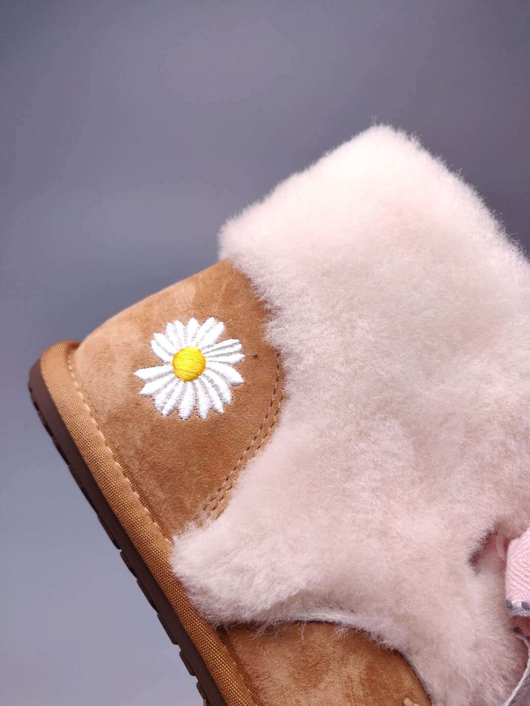 Daisy Chain and Ribbon Detail Shoes - Chestnut, Model 7888